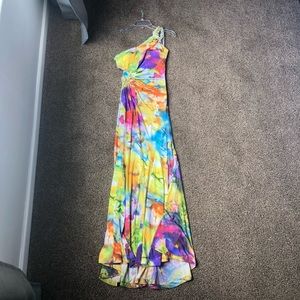 Camille La Vie One Shoulder Floral Evening Gown